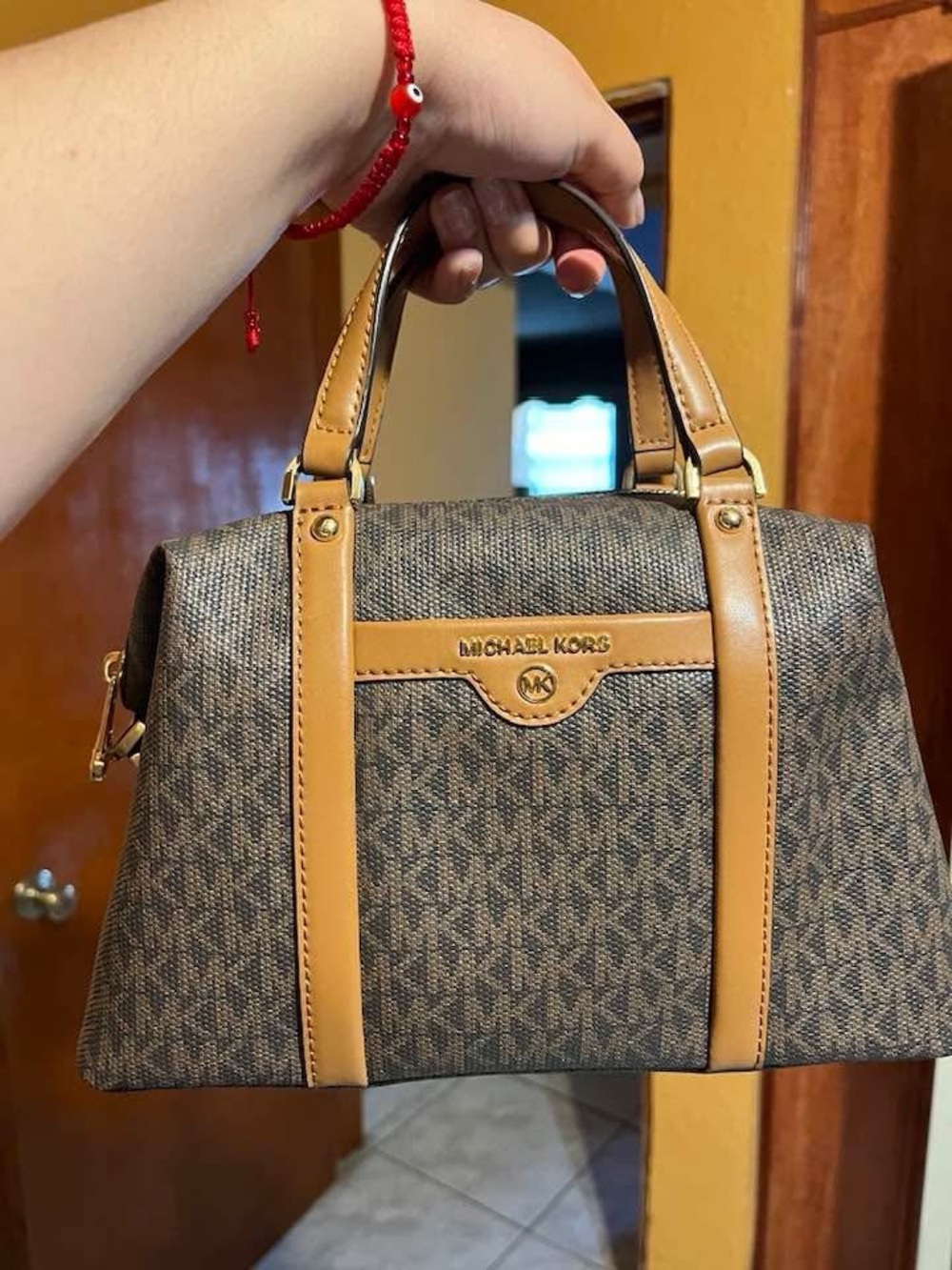 Michael Kors Brown & Tan Logo Satchel